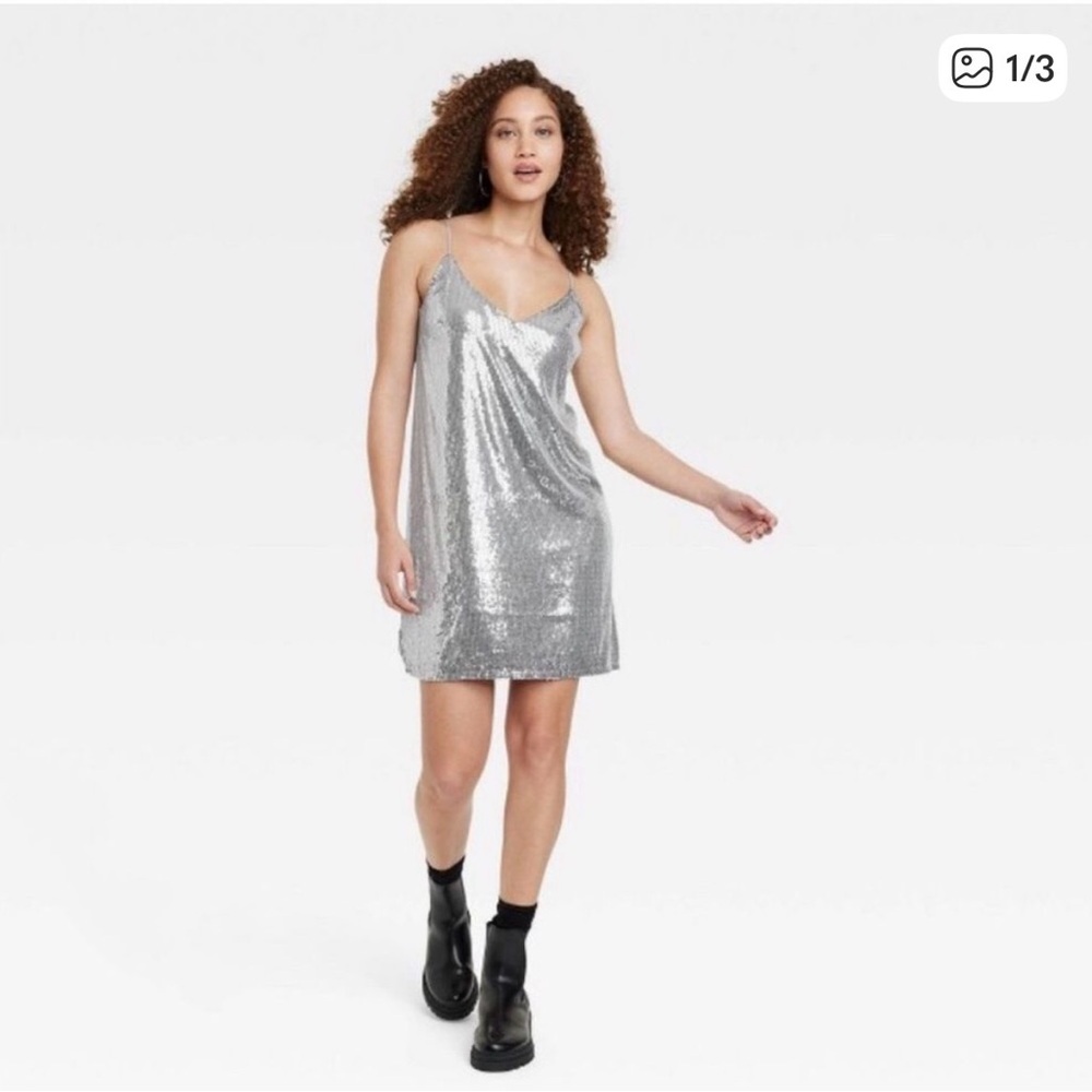 *a new day Silver Sequin Mini Dress